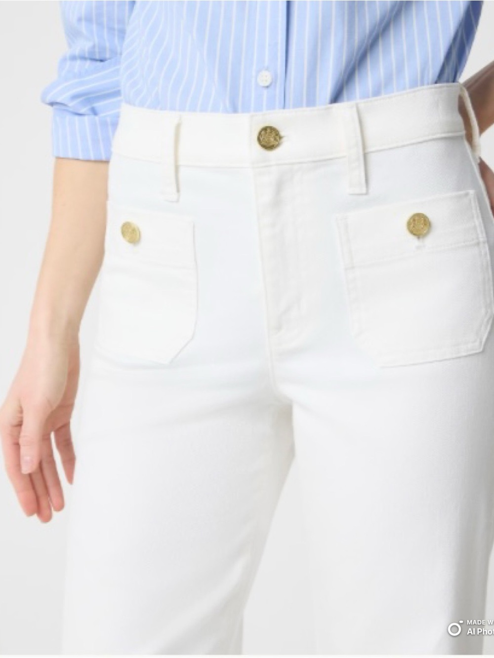 J Crew Factory White Slim Wide-Leg Sailor Jean Size 29 NWT Summer Jeans - Picture 4 of 17